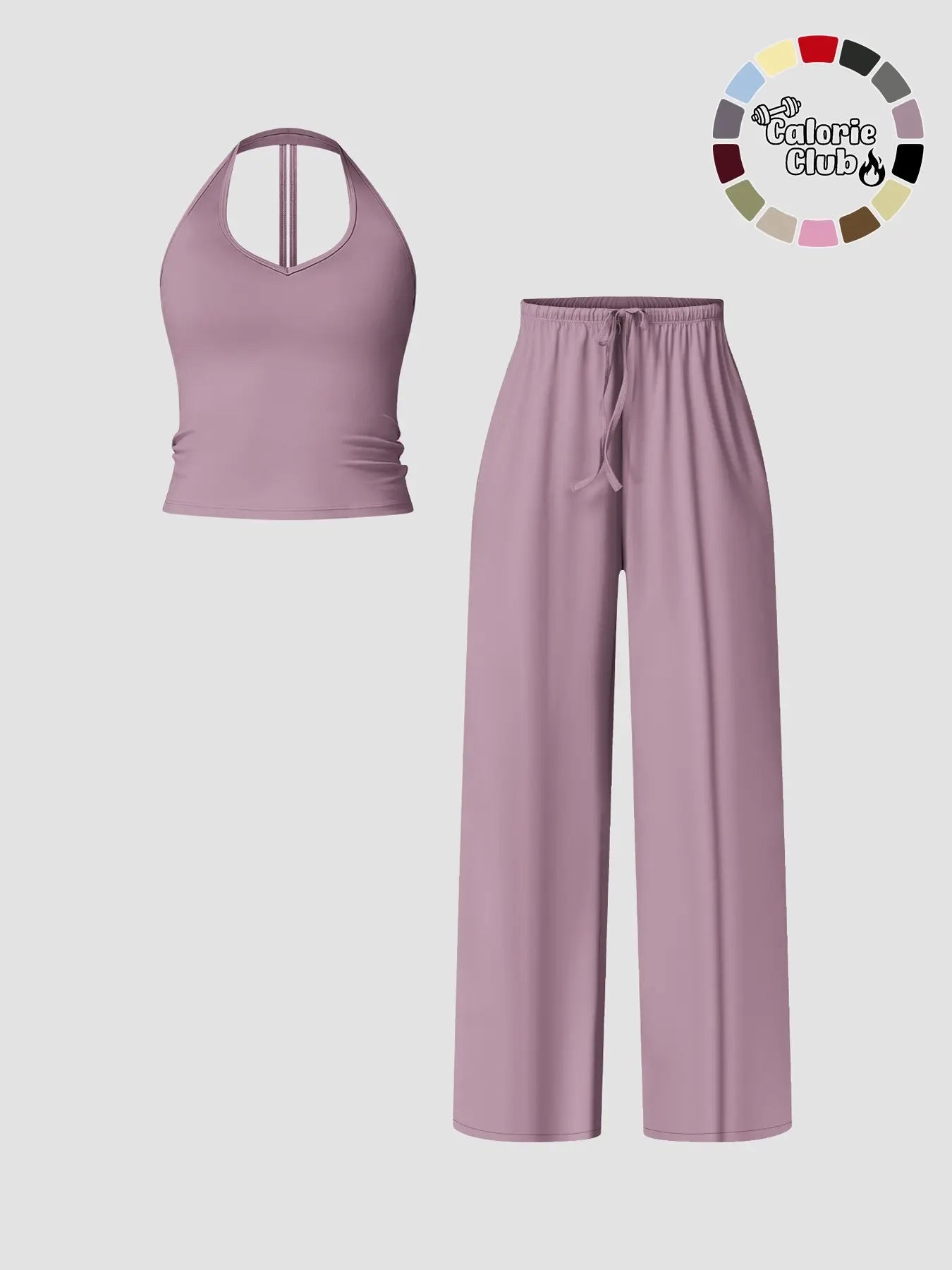 Women'S Quick-Dry Sports Tank Top, Casual High-Waisted Bell Bottoms, Comfortable Sporty, All-Season Plain Style