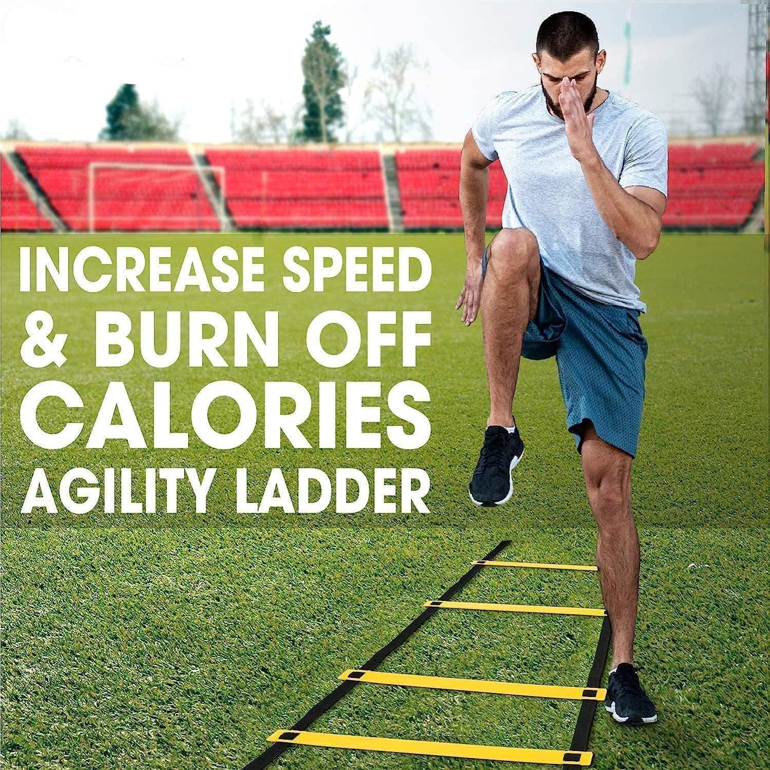 Agility Ladder Speed Training Equipment, Adjustable Football Ladder for All Ages with Carry Bag, Durable, Portable, Multiple Colors & Rungs