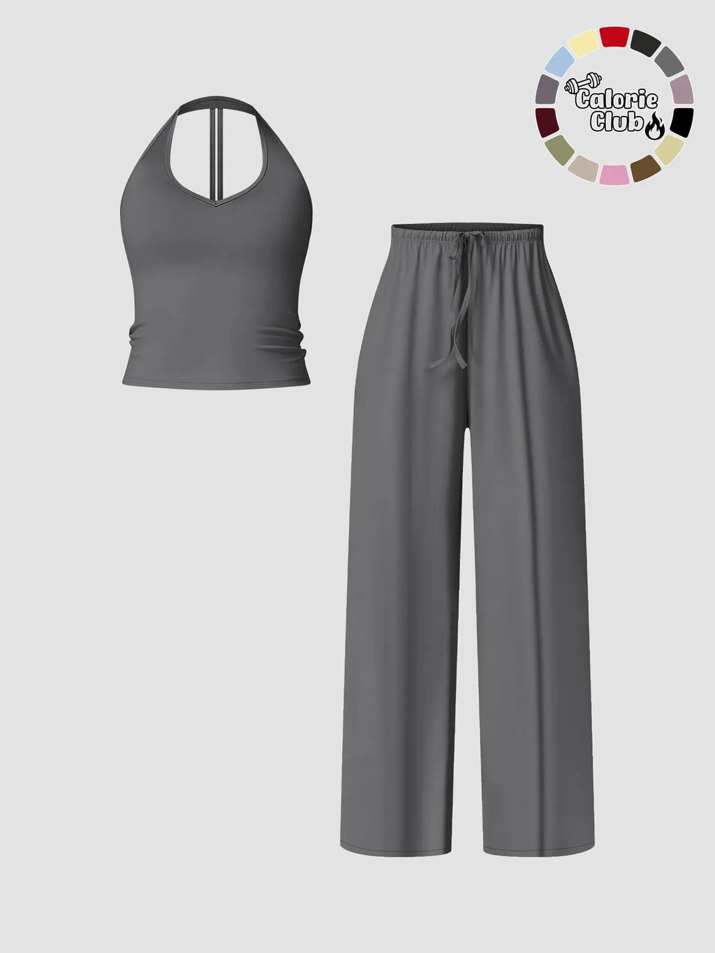 Women'S Quick-Dry Sports Tank Top, Casual High-Waisted Bell Bottoms, Comfortable Sporty, All-Season Plain Style
