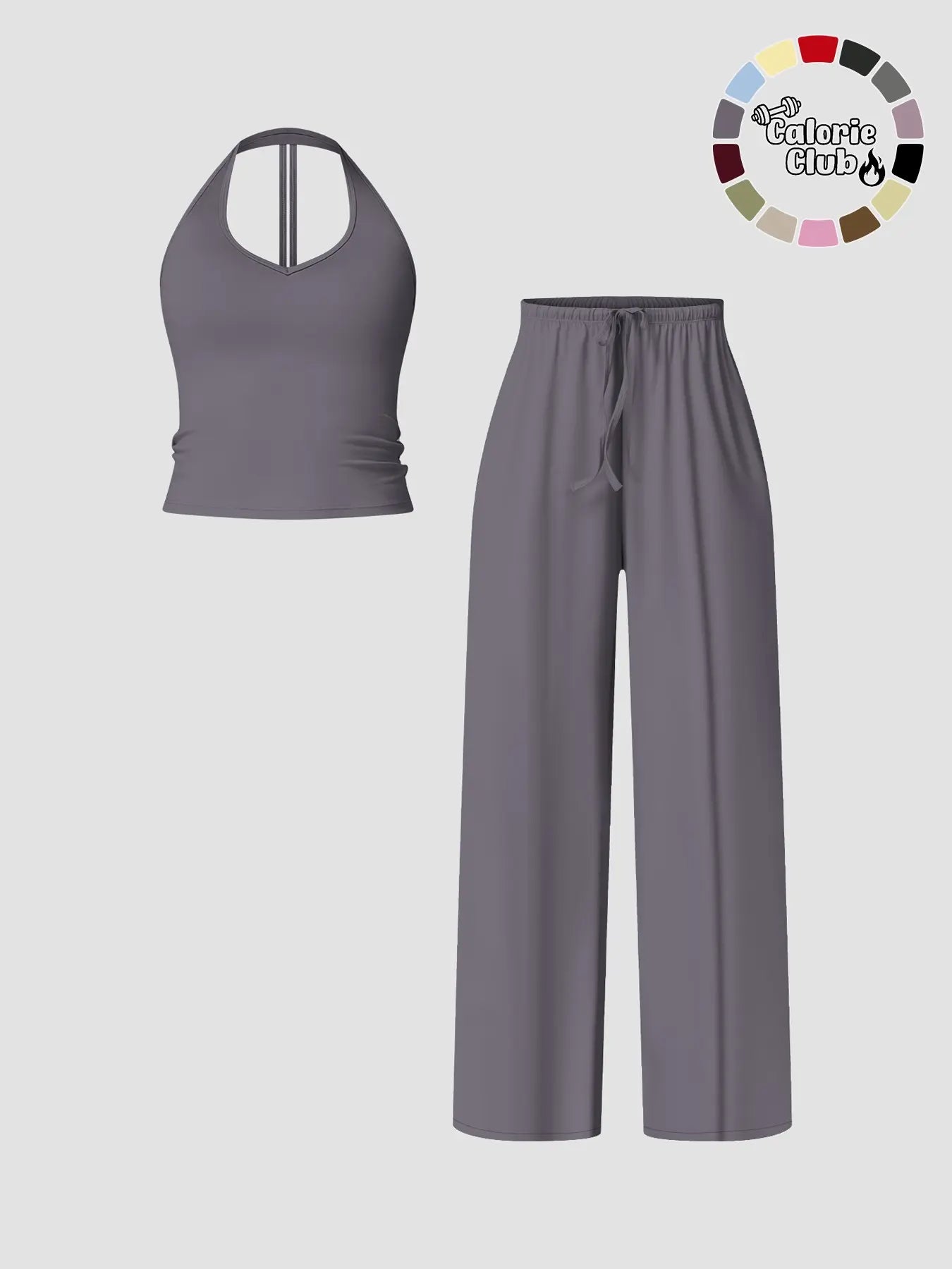 Women'S Quick-Dry Sports Tank Top, Casual High-Waisted Bell Bottoms, Comfortable Sporty, All-Season Plain Style