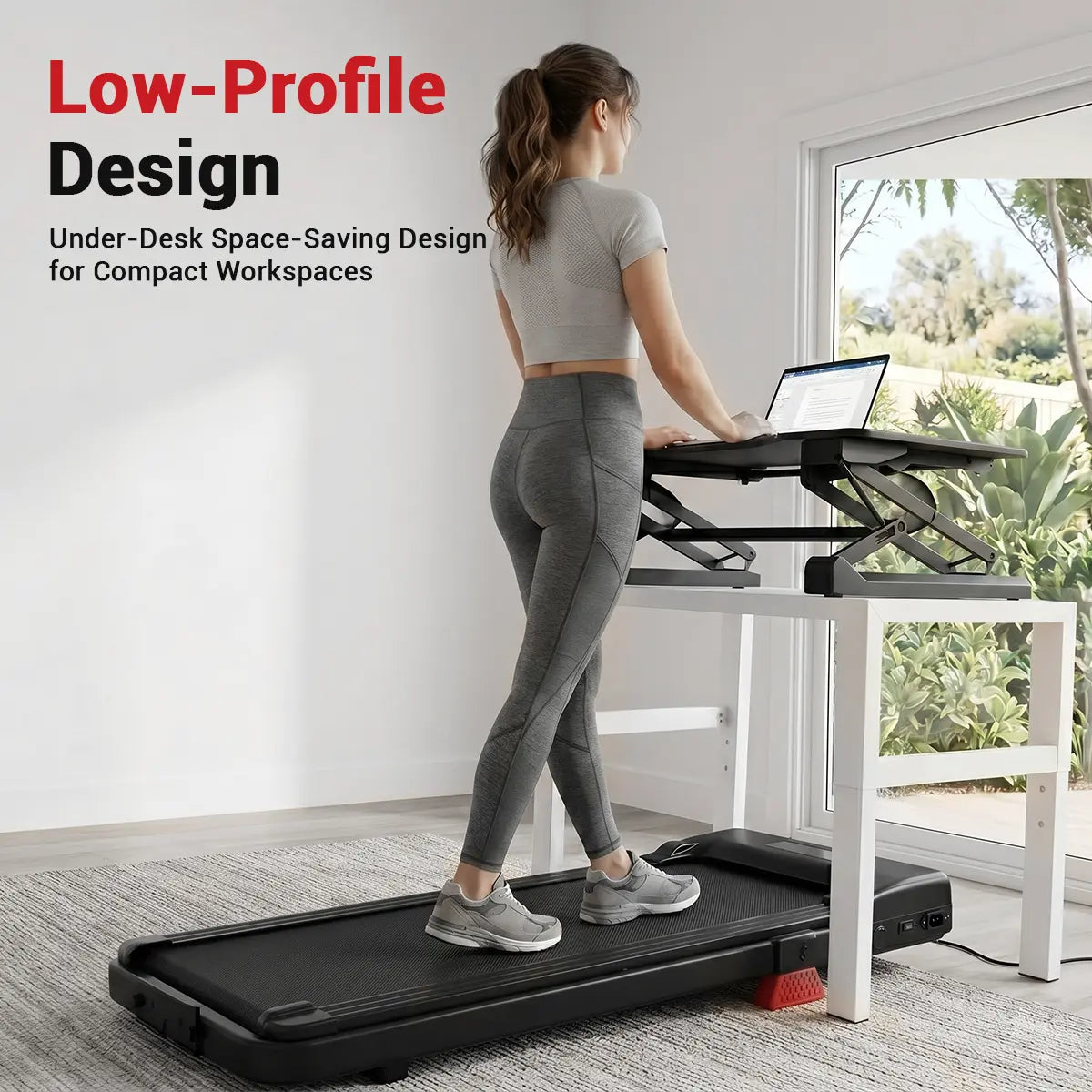 Umay Folding Walking Treadmill for Home/Office, 16% Incline, Handrails, 300 Lbs Capacity Indoor Walking Machine Summerwins