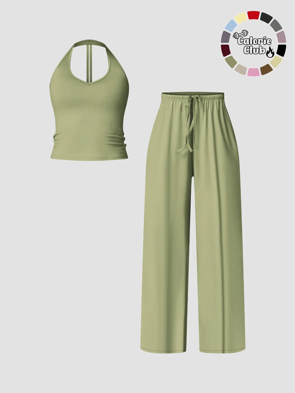 Women'S Quick-Dry Sports Tank Top, Casual High-Waisted Bell Bottoms, Comfortable Sporty, All-Season Plain Style