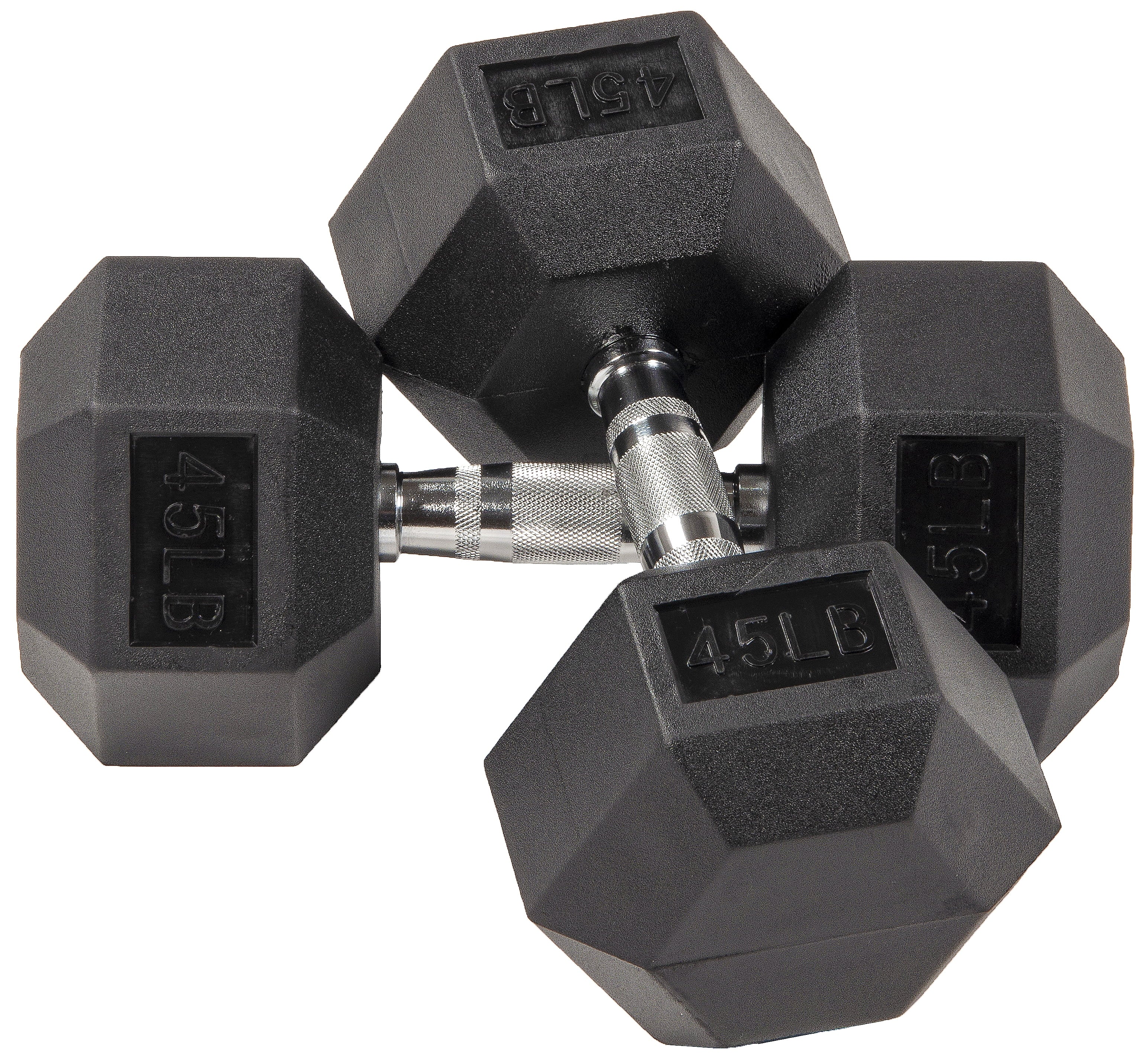 Balancefrom Rubber Encased Hex Dumbbells, 45 Lbs Pair
