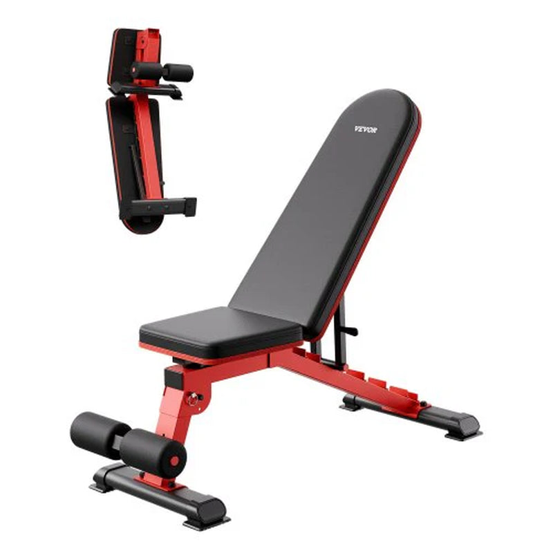 Weight Bench, 1200Lbs Heavy Duty Stable Weight Bench Press for Full Body Workout, Adjustable Exercise Sit up Bench for Home Gym Strength Training, Flat Bench with Quick Folding & Fast Adjustment