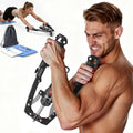 FLYBIRD 3-In-1 Hydraulic Chest Twister Arm Exerciser & Arm Strength Trainer - Adjustable 22-440Lbs Core, Tricep Workout Equipment with Ab Roller Wheel, Home Gym Exercise Equipment (Pad & Bag Incl.) for Men Women, Strength Training Accessory