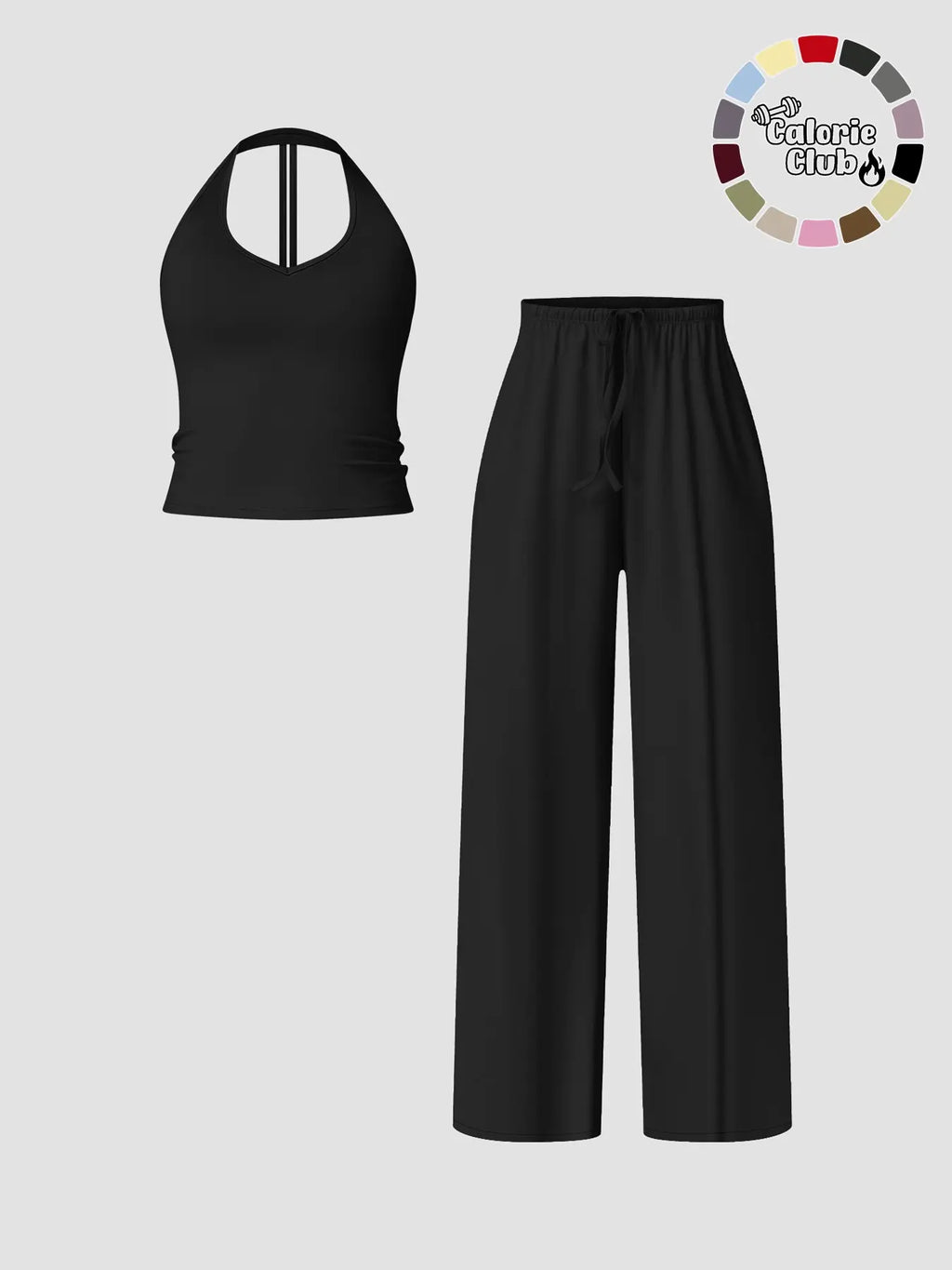 Women'S Quick-Dry Sports Tank Top, Casual High-Waisted Bell Bottoms, Comfortable Sporty, All-Season Plain Style