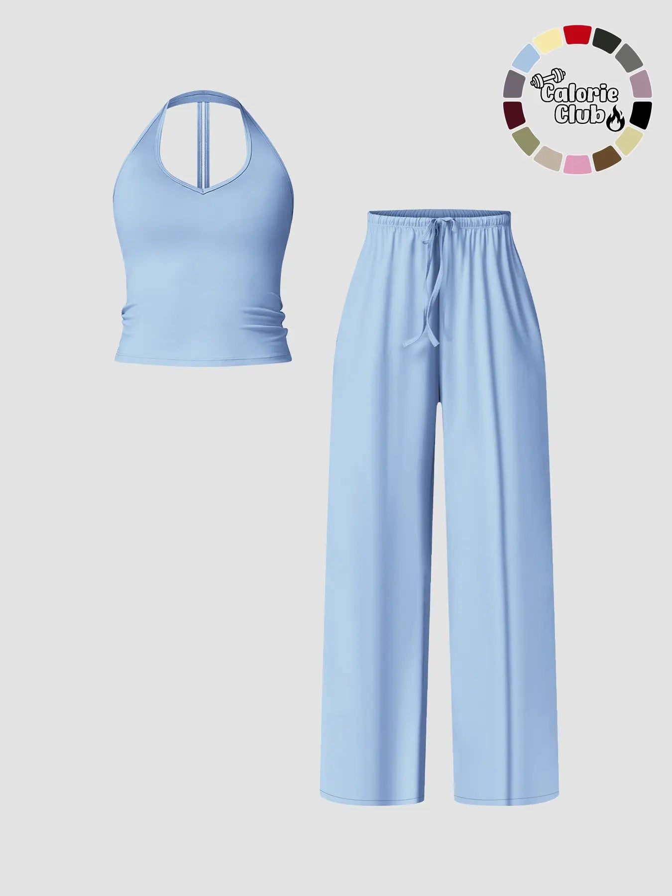 Women'S Quick-Dry Sports Tank Top, Casual High-Waisted Bell Bottoms, Comfortable Sporty, All-Season Plain Style