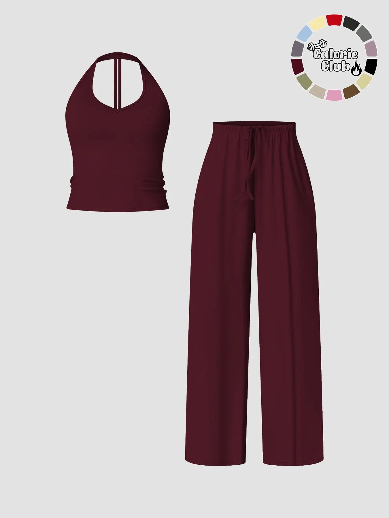Women'S Quick-Dry Sports Tank Top, Casual High-Waisted Bell Bottoms, Comfortable Sporty, All-Season Plain Style