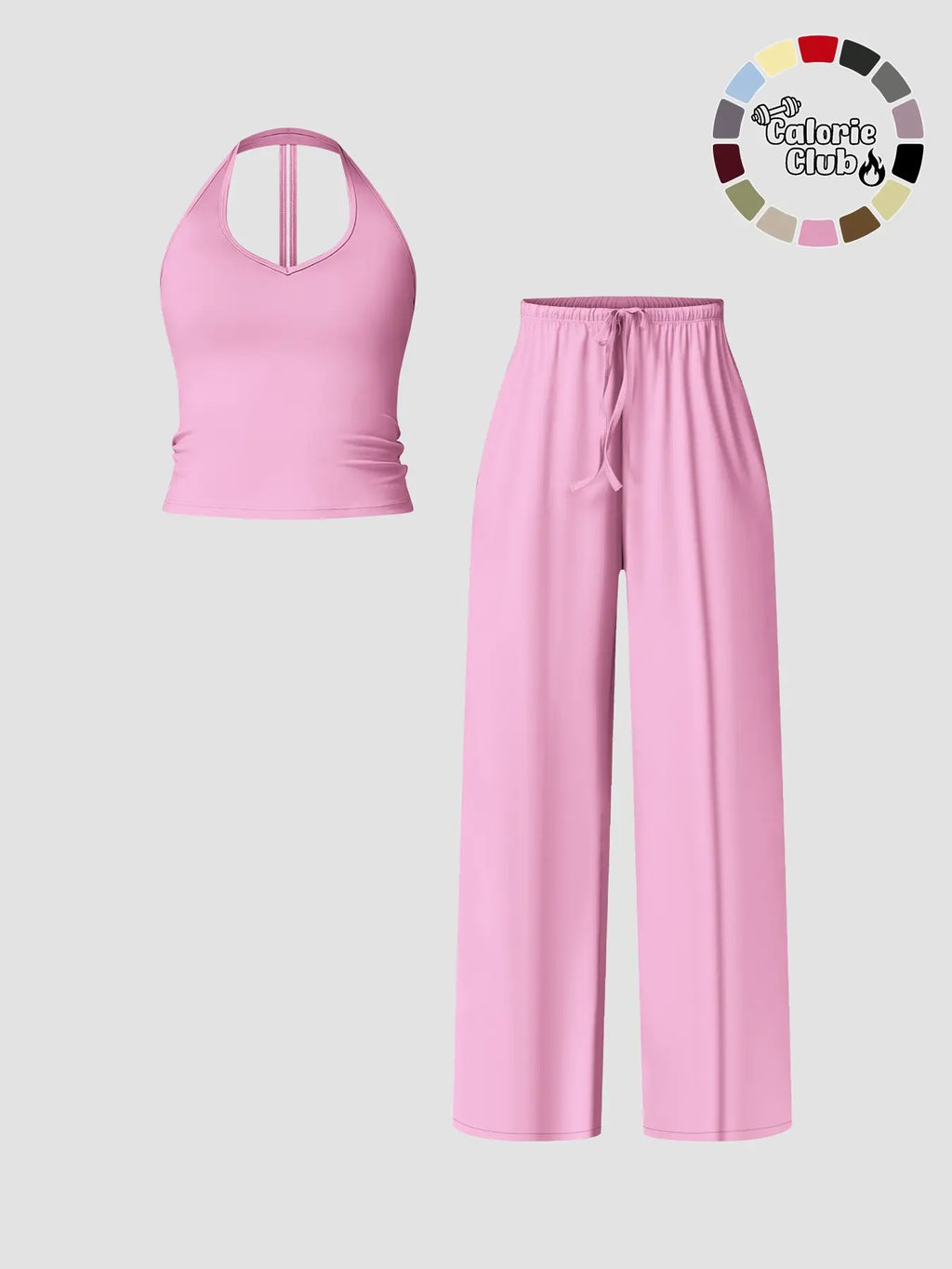 Women'S Quick-Dry Sports Tank Top, Casual High-Waisted Bell Bottoms, Comfortable Sporty, All-Season Plain Style